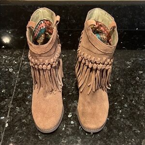 Fringe Suede Ankle Boots